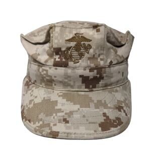 USMC Marine Corps Garrison Cover Desert Camo Martpat Cap Hat Brown